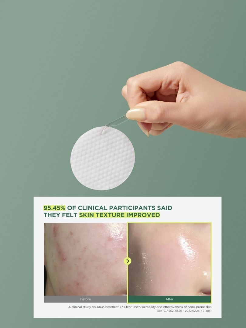 Anua Heartleaf 77% Clear Pad PHA Απολεπιστικά και ενυδατικά Toner Pads 70pcs 160ml - Image 3