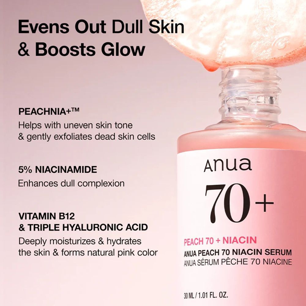 Anua Peach 70 Niacin Serum 30ml Ορός λάμψης με νιασιναμίδη (Ανανεωμένη Συσκευασία) 30ml - Image 3