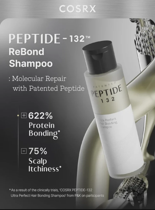 Cosrx Peptide 132 Ultra Perfect Hair Bonding Shampoo – Επανορθωτικό σαμπουάν για υγιή, δυνατά μαλλιά, 200ml - Image 3