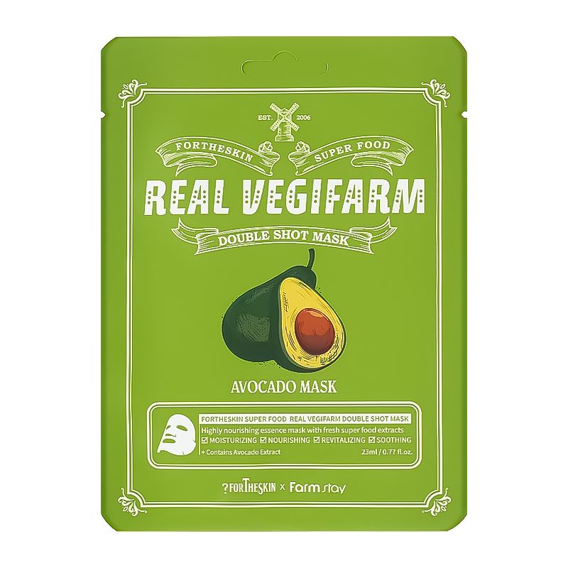 Fortheskin Super Food Real Vegifarm Double Shot Mask Avocado 23ml