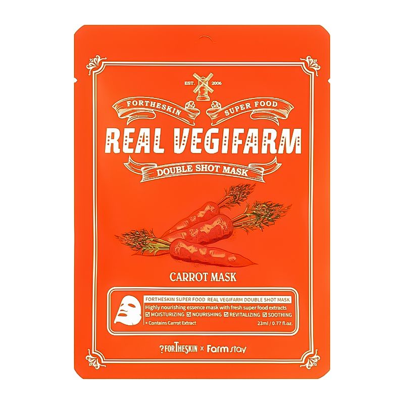 Fortheskin Super Food Real Vegifarm Double Shot Mask Carrot 23ml