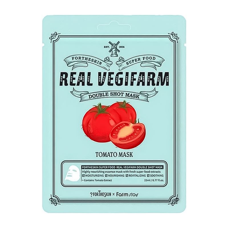 Fortheskin Super Food Real Vegifarm Double Shot Mask Tomato 23ml