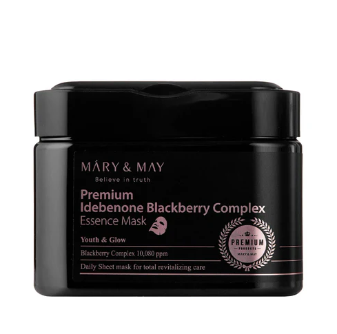 Mary & May Premium Idebenone Blackberry Complex Essence Mask- Μάσκες για αντιγήρανση και ενυδάτωση 20τμχ