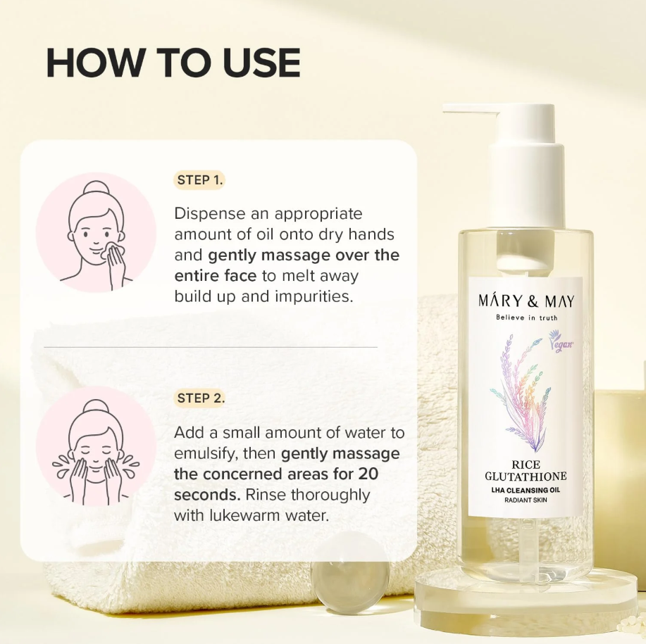 Mary & May Rice Glutathione LHA Cleansing Oil 200ml - Image 2