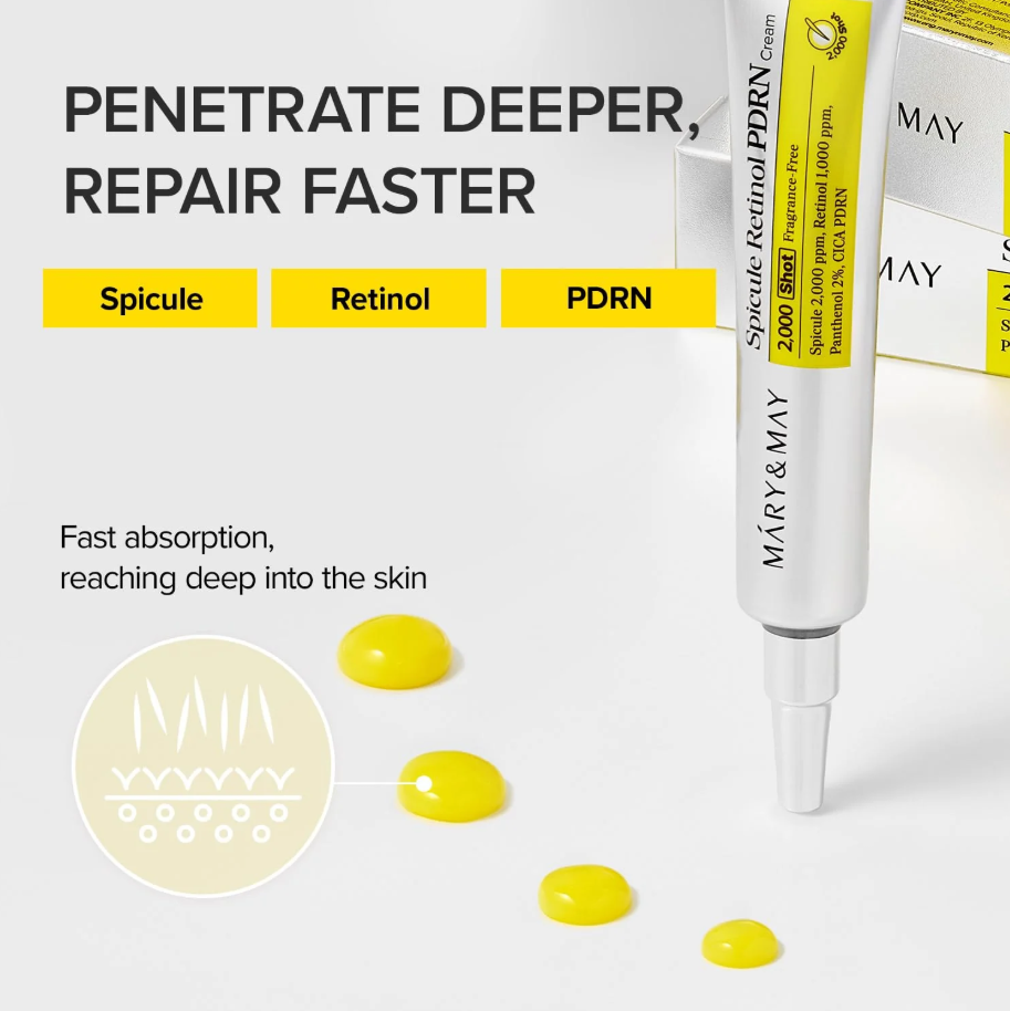 Mary & May Spicule Retinol PDRN Cream – Κρέμα Αναγέννησης για Πόρους, Ρυτίδες & Ομοιόμορφη Όψη 15g - Image 2