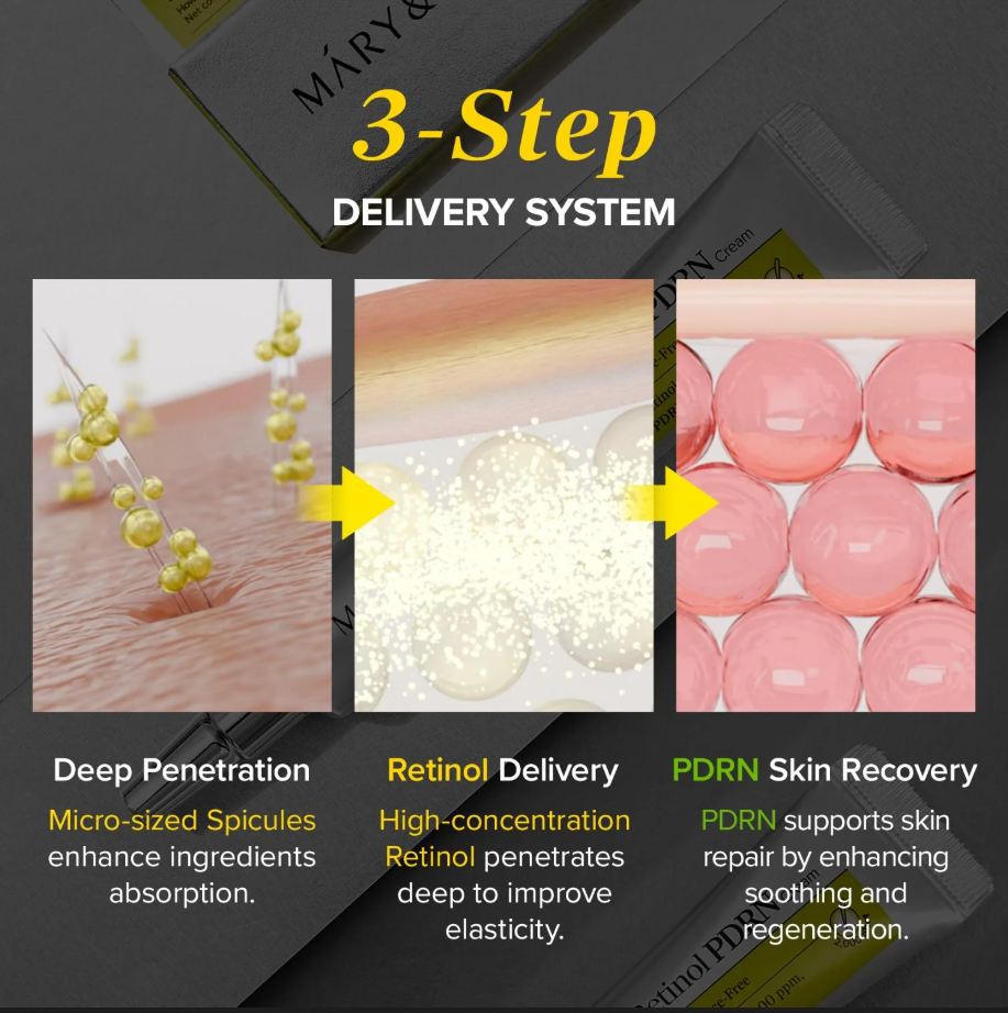 Mary & May Spicule Retinol PDRN Cream – Κρέμα Αναγέννησης για Πόρους, Ρυτίδες & Ομοιόμορφη Όψη 15g - Image 5