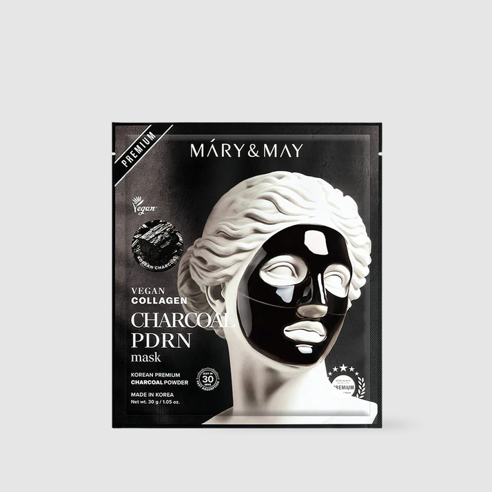 Mary & May Vegan Collagen Charcoal PDRN Mask – 30g