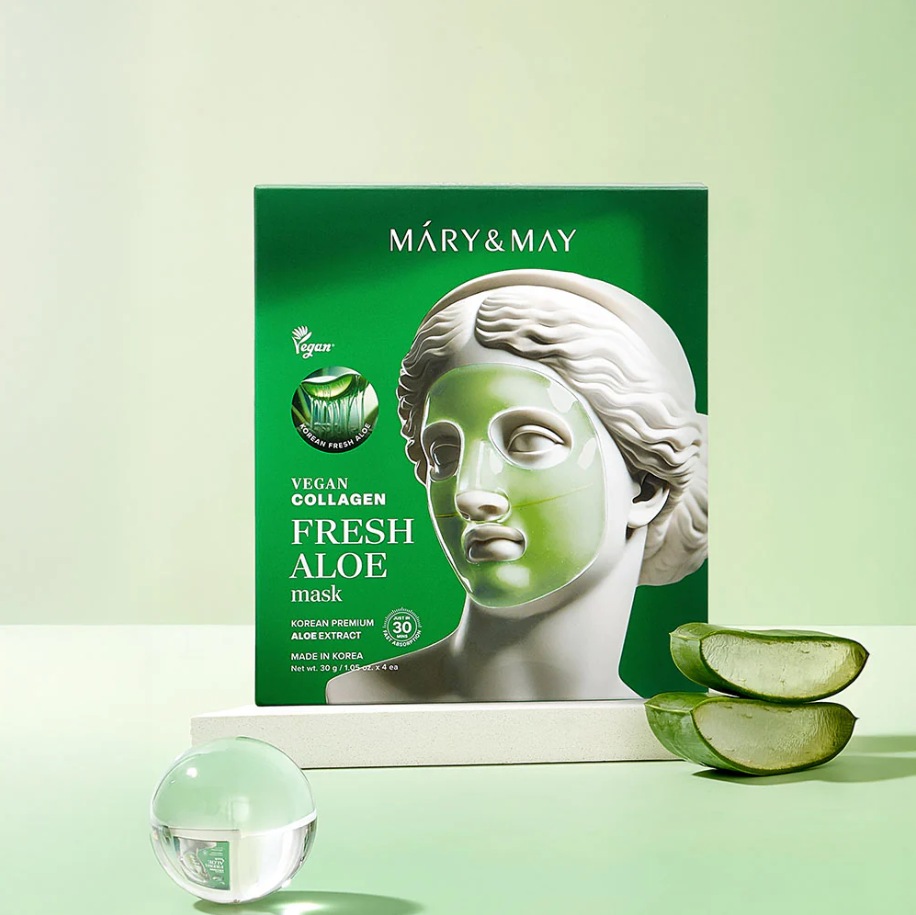 Mary & May Vegan Collagen Fresh Aloe Mask 30g - Image 3