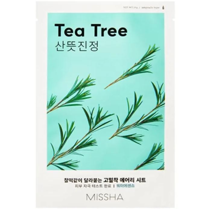Missha Airy Fit Sheet Mask Tea Tree Μάσκα με εκχύλισμα τεϊόδεντρου για καταπράυνση 19gr