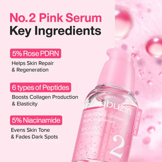 Numbuzin No. 2 Pdrn Collagen Plumping Serum – Ορός γεμίσματος κολλαγόνου No.2 Rose Pdrn 30ml - Image 3