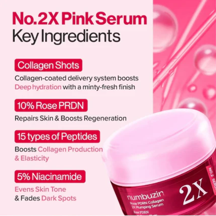 Numbuzin No.2 Rose Pdrn Collagen 2x Plumping Serum – Ορός για Σύσφιξη με κολλαγόνο και Pdrn 30ml - Image 2