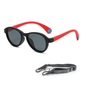 BABY CLOUD Βρεφικά Γυαλιά Ηλίου Multicolor Black/Red UV400 με Λουράκι 12 μηνών – 3 ετών (11.0 x 11.5 εκ.)